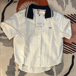Grove White Shirt with Dark Blue Collar